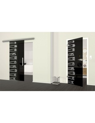 Ganzglastür Sushi II Gelasert Auf Grauglas