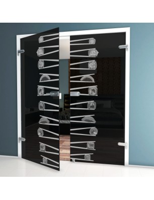 Ganzglastür Sushi II Gelasert Auf Grauglas