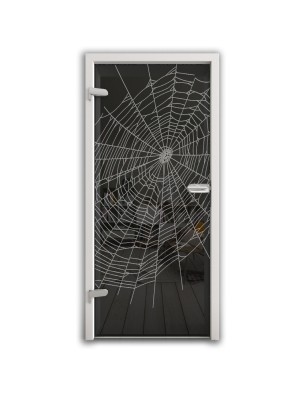 Ganzglastür Netz Gelasert Auf Grauglas