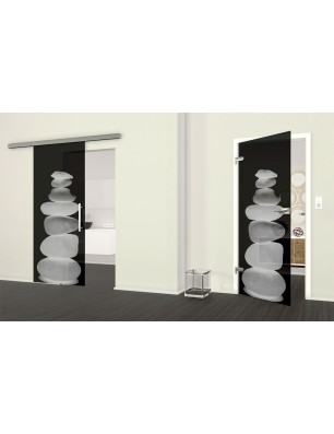 Ganzglastür Wellness 2 Gelasert Auf Grauglas