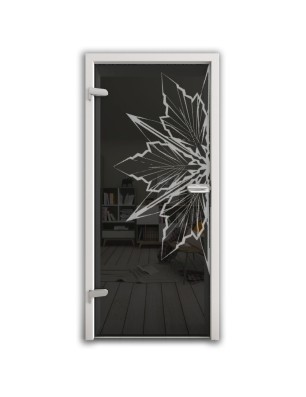 Ganzglastür Eis Gelasert Auf Grauglas