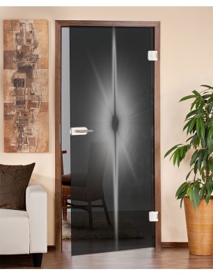 Ganzglastür Blend Gelasert Auf Grauglas