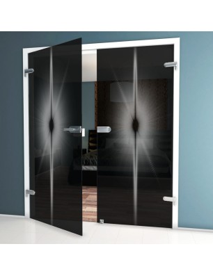 Ganzglastür Blend Gelasert Auf Grauglas