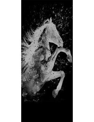 Ganzglastür flying Horse Gelasert Auf Grauglas