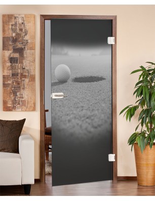 Ganzglastür Golf Gelasert Auf Grauglas