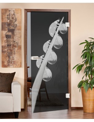 Ganzglastür Maikäfer Gelasert Auf Grauglas