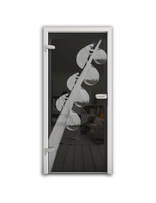 Ganzglastür Maikäfer Gelasert Auf Grauglas