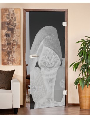 Ganzglastür Ready Gelasert Auf Grauglas