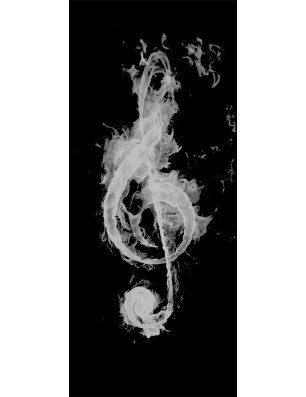 Ganzglastür Burning Musik Gelasert Auf Grauglas