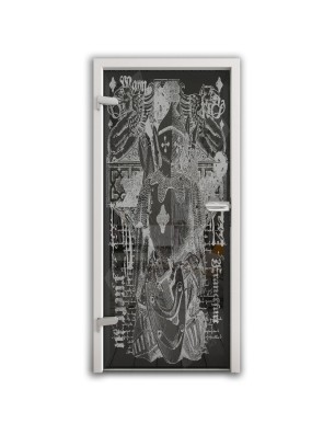 Ganzglastür Ritter Gelasert Auf Grauglas