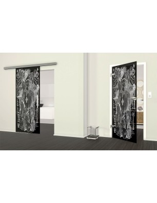 Ganzglastür Ritter Gelasert Auf Grauglas