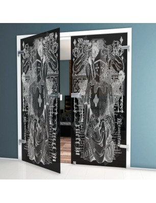 Ganzglastür Ritter Gelasert Auf Grauglas