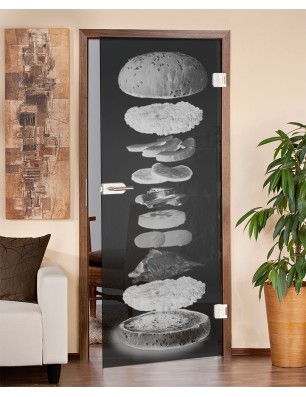 Ganzglastür Burger Gelasert Auf Grauglas