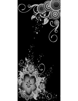 Ganzglastür Blume 11 Gelasert Auf Grauglas