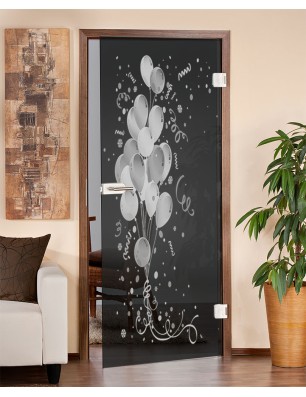 Ganzglastür Balong Gelasert Auf Grauglas