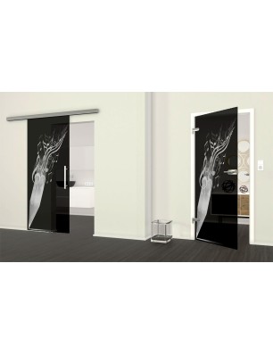 Ganzglastür Komponieren Gelasert Auf Grauglas