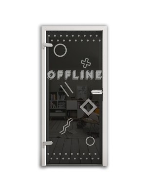 Ganzglastür Gamer Gelasert Auf Grauglas