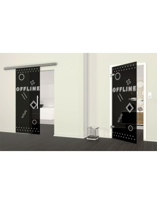 Ganzglastür Gamer Gelasert Auf Grauglas