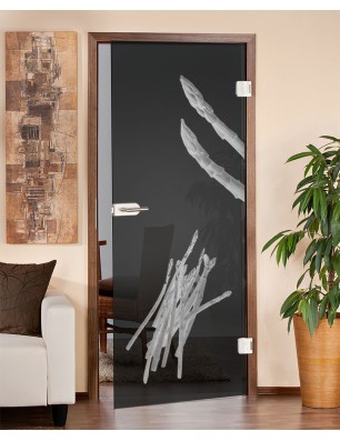 Ganzglastür Spargel Gelasert Auf Grauglas