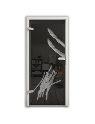 Ganzglastür Spargel Gelasert Auf Grauglas