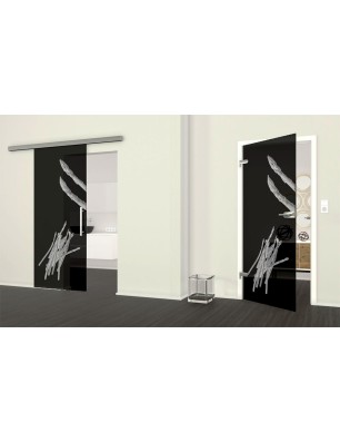 Ganzglastür Spargel Gelasert Auf Grauglas