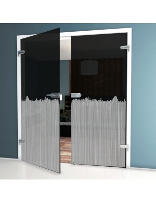 Ganzglastür Sichtschutz Gelasert Auf Grauglas