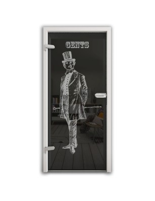 Ganzglastür Gents Gelasert Auf Grauglas