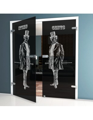 Ganzglastür Gents Gelasert Auf Grauglas