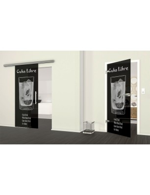 Ganzglastür Cuba Libre Gelasert Auf Grauglas