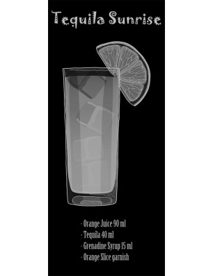 Ganzglastür Tequila Sunrise Gelasert Auf Grauglas