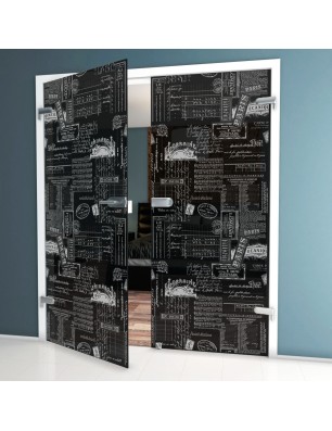 Ganzglastür Post Office Gelasert Auf Grauglas