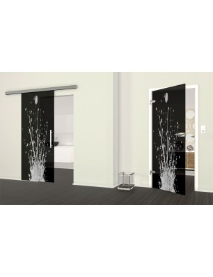 Ganzglastür Splash Gelasert Auf Grauglas