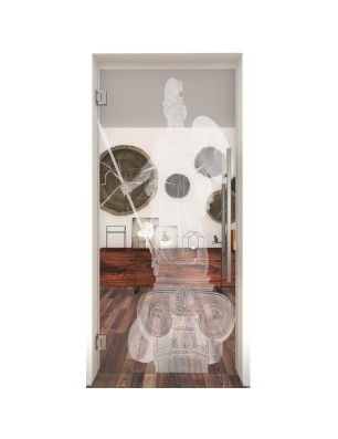 Pendeltür Athena Gelasert Auf Klarglas