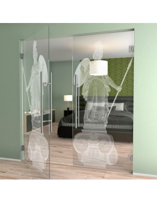 Pendeltür Athena Gelasert Auf Klarglas