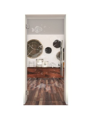 Pendeltür Kid U-Boot Gelasert Auf Klarglas