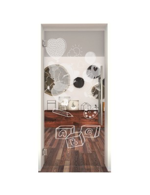 Pendeltür Kid Elefant Gelasert Auf Klarglas