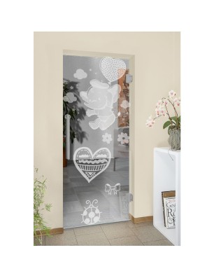 Pendeltür Kid Elefant 2 Gelasert Auf Klarglas