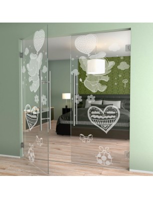 Pendeltür Kid Elefant 2 Gelasert Auf Klarglas