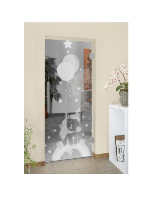 Pendeltür Kid Pferd Gelasert Auf Klarglas