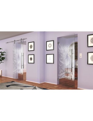 Pendeltür Abstrakt 7 Gelasert Auf Klarglas