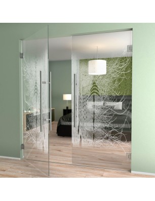 Pendeltür Abstrakt 7 Gelasert Auf Klarglas