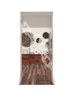 Pendeltür Kette Gelasert Auf Klarglas