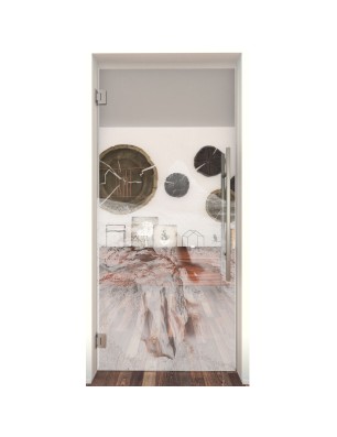 Pendeltür Berg Gelasert Auf Klarglas