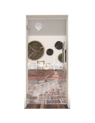 Pendeltür Boot 4 Gelasert Auf Klarglas