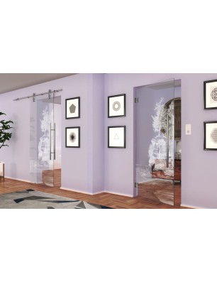 Pendeltür Klippe II Gelasert Auf Klarglas