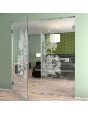 Pendeltür Klippe II Gelasert Auf Klarglas