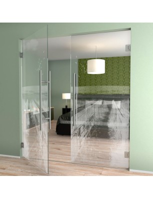 Pendeltür Steg III Gelasert Auf Klarglas