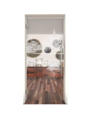 Pendeltür Pagode Gelasert Auf Klarglas