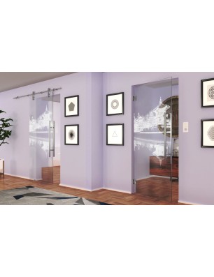 Pendeltür Pagode Gelasert Auf Klarglas