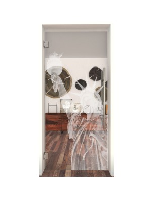 Pendeltür Freiheitsstatue Gelasert Auf Klarglas